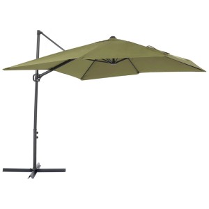 Beliani Ampelschirm Monza II, olivgrün, 245x245 cm. Sonnenschutz für Garten und Terrasse.