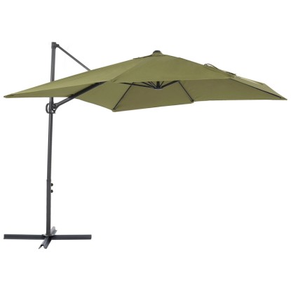 Beliani Ampelschirm Monza II Olivgrün 245 x 245 cm