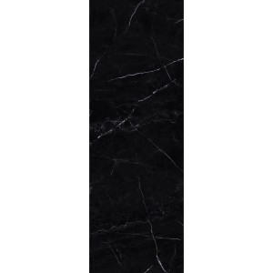 Panneau mural SPC Decoflooring, 260x90 cm, marbre noir, brillant. Panneau décoratif pour revêtement mural.