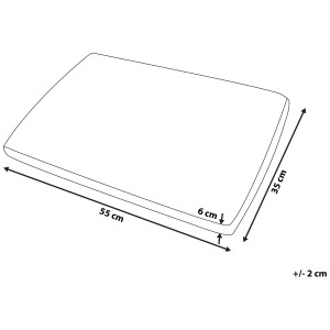 Oreiller blanc Muir Memory Foam Gel bas, 55x35 cm, avec dimensions.
