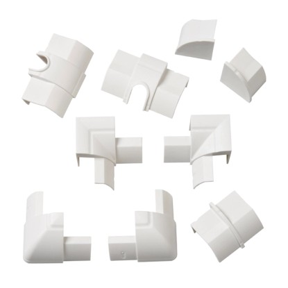 D-Line Set d'accessoires pour canal quart Blanc 20 x 20 mm pack de 9