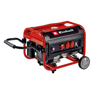 Groupe électrogène essence Einhell TC-PG 35/E5 avec roues et poignée, rouge/noir.
