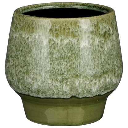 Mica Decorations Topf Monta Stein Dunkelgrün Ø 13 cm / Höhe 12 cm