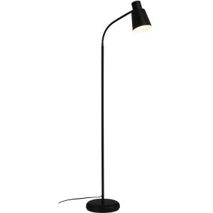 Lampadaire noir Brilo, hauteur 128 cm, pour salon et bureau.