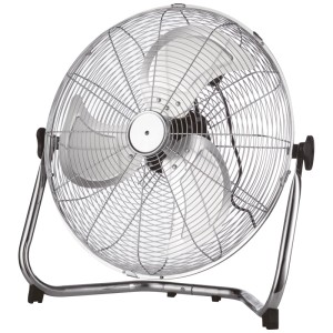 Ventilateur de sol pivotant Cool Air, Ø 45cm, 110W, avec grille métallique et pieds stables.