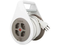 Steffen Kabelrolle 4 x T13 / IP20 Kunststoff Weiss-Grau Länge 7 m