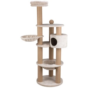 Arbre à chat Trixie Nigella, 177 cm, gris clair, avec hamac, lit douillet et grotte.