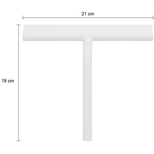 Tergivetro doccia bianco in silicone con supporto, 21x24,5 cm, per bagno e doccia.