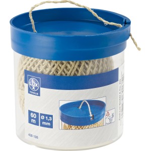 Corde PP LUX, 60 m, beige, en distributeur avec cutter pour applications polyvalentes.