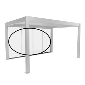 Pannello scorrevole in vetro Biohort, vetro trasparente, 4 m, grigio quarzo metallizzato per coperture per terrazzi.