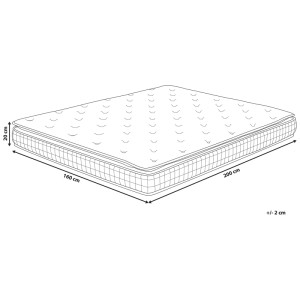 Matelas mousse à mémoire de forme Beliani Charm H3/4, 160x200 cm, blanc. Matelas avec dimensions.
