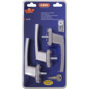 Poignée de fenêtre verrouillable Abus FG210 S, argent, 1 pièce, pour la sécurité des fenêtres.