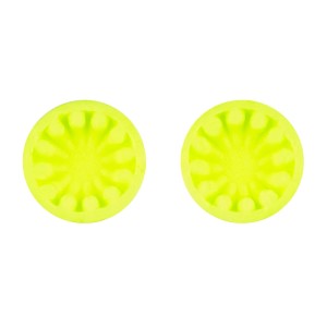Deux bouchons d'oreille jaunes 3M avec un motif rainuré pour un confort élevé.