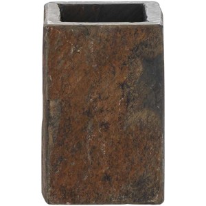 Portaspazzolino Diaqua Ardezio in ardesia grigio-marrone, forma squadrata.