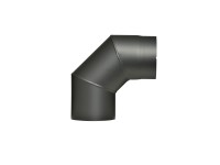 Firefix Rauchrohrbogen gemufft ohne Reinigungstür starr Schwarz Ø 150 mm 90°