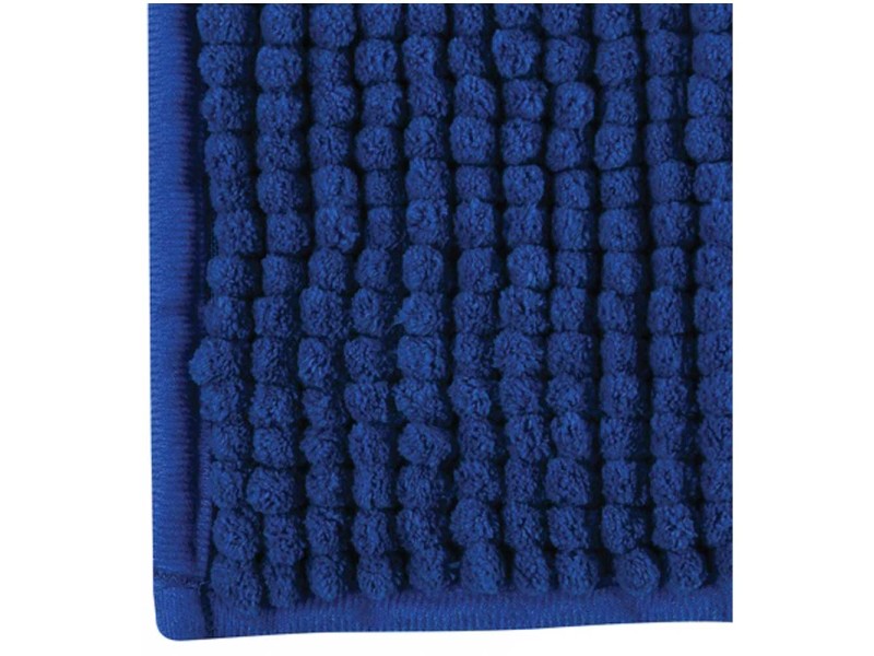 MSV Tappeto da bagno Chenille Blu scuro 60 x 90 cm