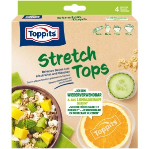 Toppits Stretch Tops Couvercles en Silicone: Ustensiles de cuisine réutilisables pour conserver et couvrir les aliments.
