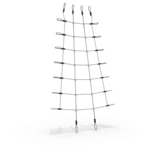 Rete da arrampicata Exit GetSet per Monkeybars, corda in poliestere grigio chiaro.