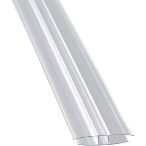Profilo centrale a H, 10 mm di spessore, 6 m di lunghezza, per coperture in plastica e pannelli alveolari.