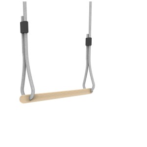 Exit GetSet Trapezio per Monkeybars: Barra in legno con corda grigia, altezza regolabile.