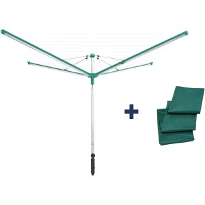 Stendibiancheria a ombrello Leifheit Linomatic 600 Deluxe Cover con custodia. Asciugatrice con riavvolgimento automatico.