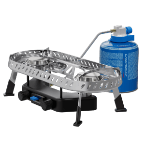 Fornello a gas Campingaz Camp & Trek Twin Connect con cartuccia per cucina outdoor.