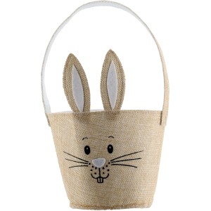 Cesto portaoggetti a forma di coniglietto marrone, Ø 15 cm, come decorazione pasquale.