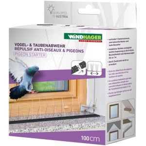 Windhager Vogel- und Taubenabwehr Starter-Set, 1 m. Abwehrspikes aus Kunststoff gegen Tauben und Vögel.