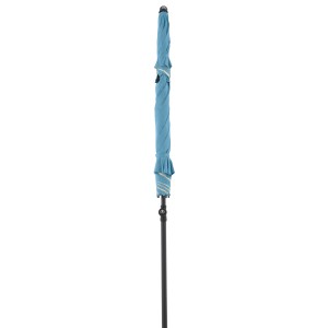 Parasol de plage bleu Doppler Windprofi Neo 200 plié avec armature noire.