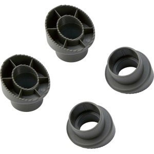 Quattro tappi grigi in plastica per dondolo Apango. Ricambi con bordo scanalato.