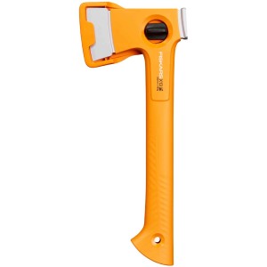 Fiskars X13 Ascia da campeggio: Ascia ultraleggera con manico arancione e protezione lama.