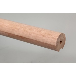 Main courante en hêtre massif, Ø 52 mm, longueur 2250 mm, pour intérieur.