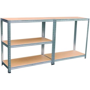 Scaffale per carichi pesanti zincato a 5 ripiani, 180x90x40 cm, ideale per cantina e garage.