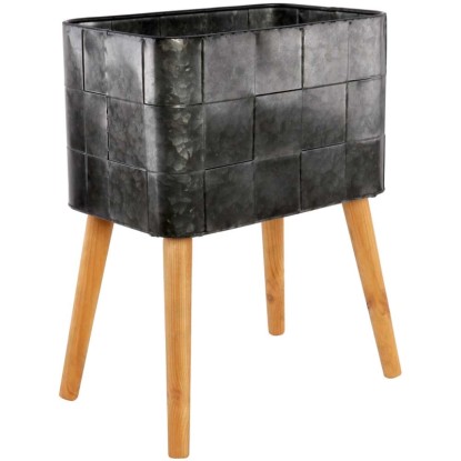 Esschert Design Metall-Blumentopf Mit Haken – Stylischer Übertopf Für Drinnen & Draußen