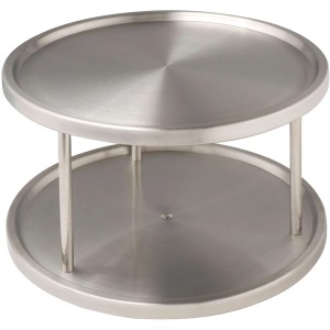 Wenko carosello girevole Duo in acciaio inox, organizer da cucina a 2 ripiani.