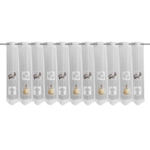 Vitrage bistrot Café, 60x156 cm, motif café pour une ambiance cuisine chaleureuse.