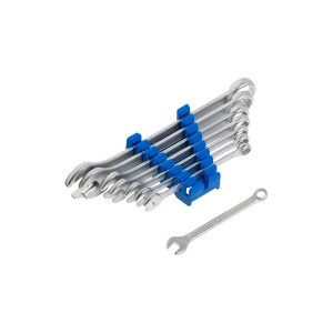 Jeu de clés mixtes LUX, 8 pièces (8-19 mm) avec support.