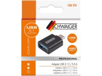 Schwaiger Adattatore da spina USB 3.1 USB 3.1 C a presa USB 3.0 A