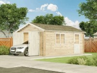 Alpholz Holz-Garage A-70 Pinie 425,4 cm x 598 cm, imprägniert