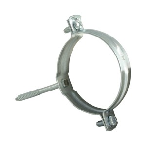 Collare per tubi HT Marley DN 75 con perno filettato e viti per fissaggio tubi.