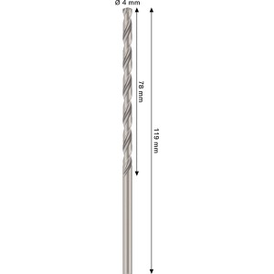 Punta elicoidale Bosch Pro Metal HSS-G, diametro 4 mm, colore argento.