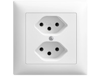 Feller Zweifach-Unterputz-Steckdose EdizioDue T13 Weiss