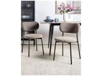 Beliani Chaise  Casey Bouclé Beige lot de 2