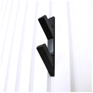 Ganci 3D Denpanels, neri, set da 2 per montaggio su pannelli acustici.