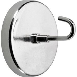 Crochet magnétique Hettich, Ø 5 cm, nickelé, couleur argent. Accessoire d'ameublement pratique pour l'organisation.