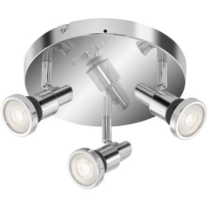 Briloner LED-Spotleuchte Flamo, 3-flammig, Chrom, für Bad, dreh- und schwenkbar.