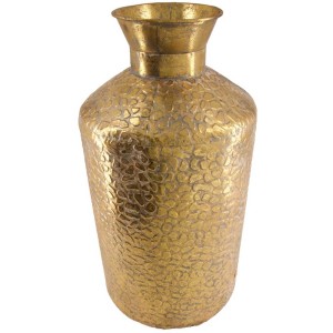 Vase en métal doré antique, hauteur 46 cm. Vase décoratif pour espaces de vie.