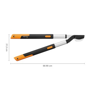 Forbice telescopica per rami Fiskars SmartFit L86, estensibile da 66-90 cm, per potatura e giardinaggio.