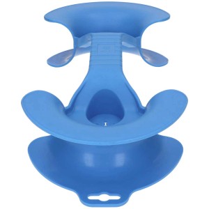 Enrouleur de câble bleu en polypropylène pour rangement, 8x16,5x36,5 cm.