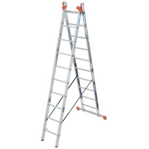 Scala multiuso Tribilo 3 x 10 gradini come scala a pioli, alluminio
